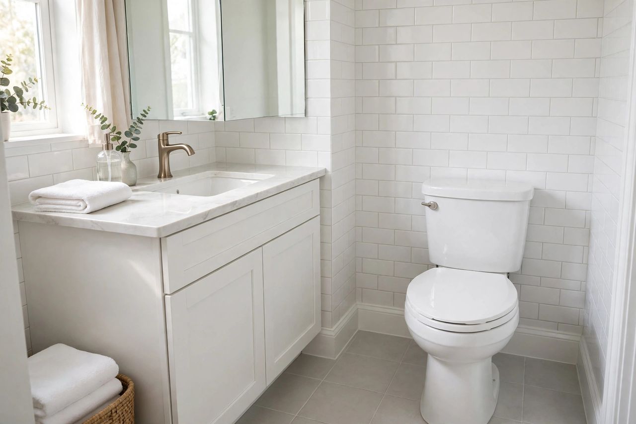 Sanitized bathroom after professional cleanup